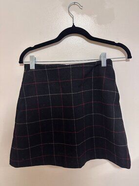 Plaid wool skirt